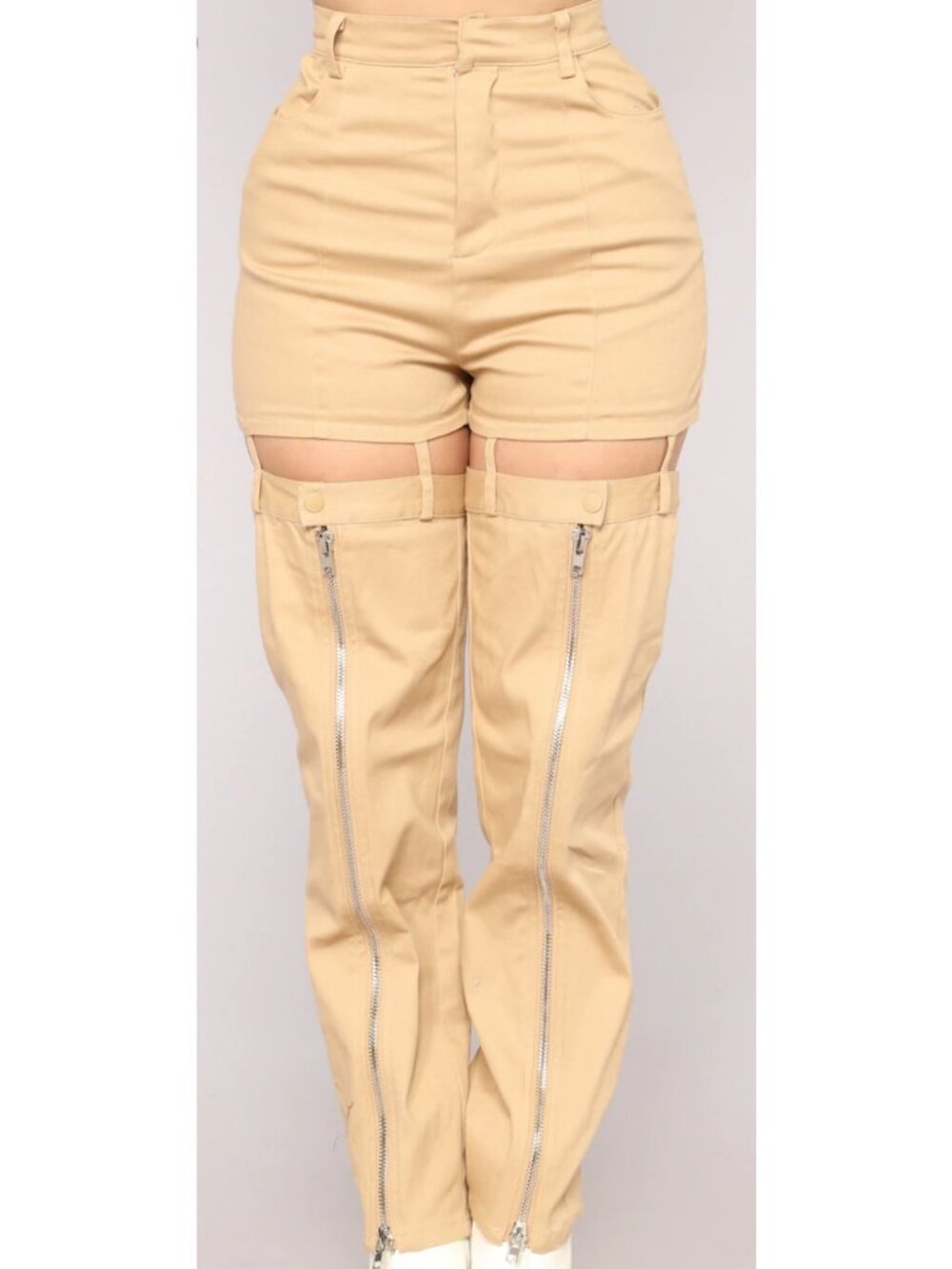 Fashion Nova Let Me Show You Pants Khaki High Rise Pants Size Medium